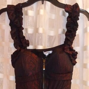 Ruffled Mini Dress - Black